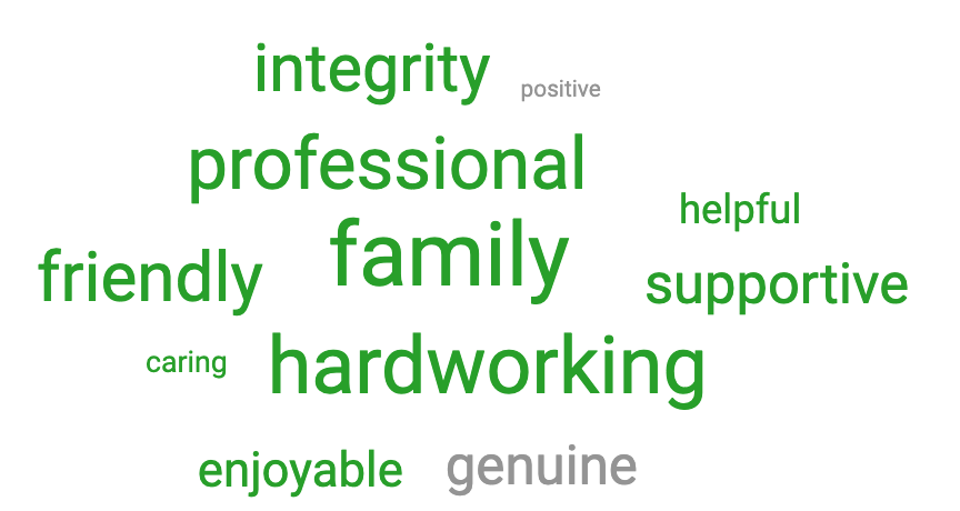 When we asked employees "What three words describe the culture at Root Canal Specialty Associates?" these words were used most often.